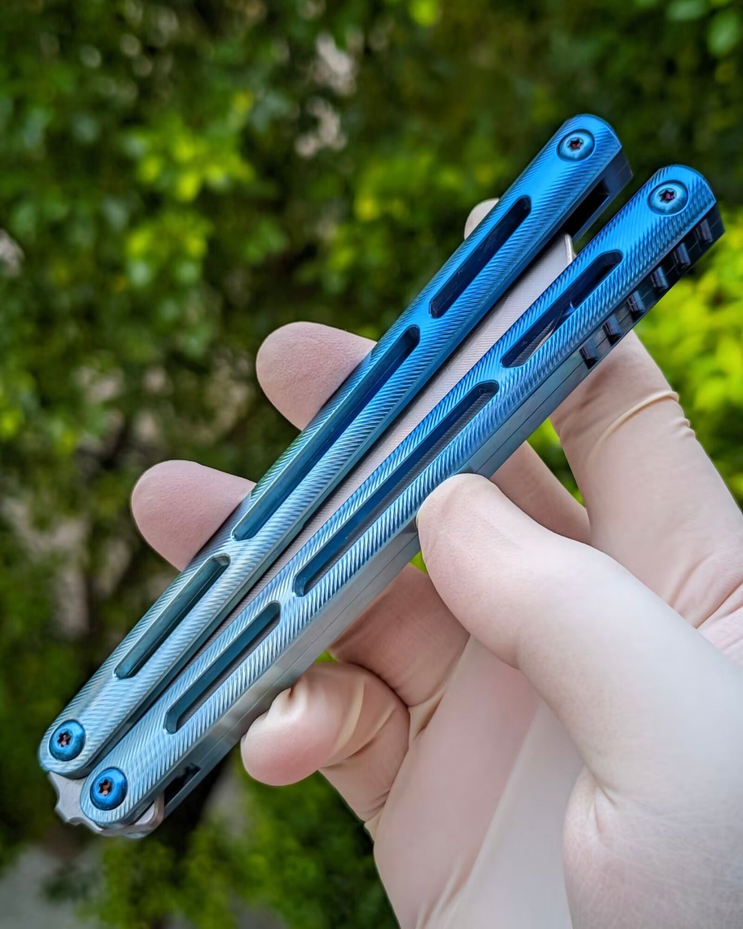 New Baliplus Tsunami V4 Balisong Clone Titanium Handle Bushings System