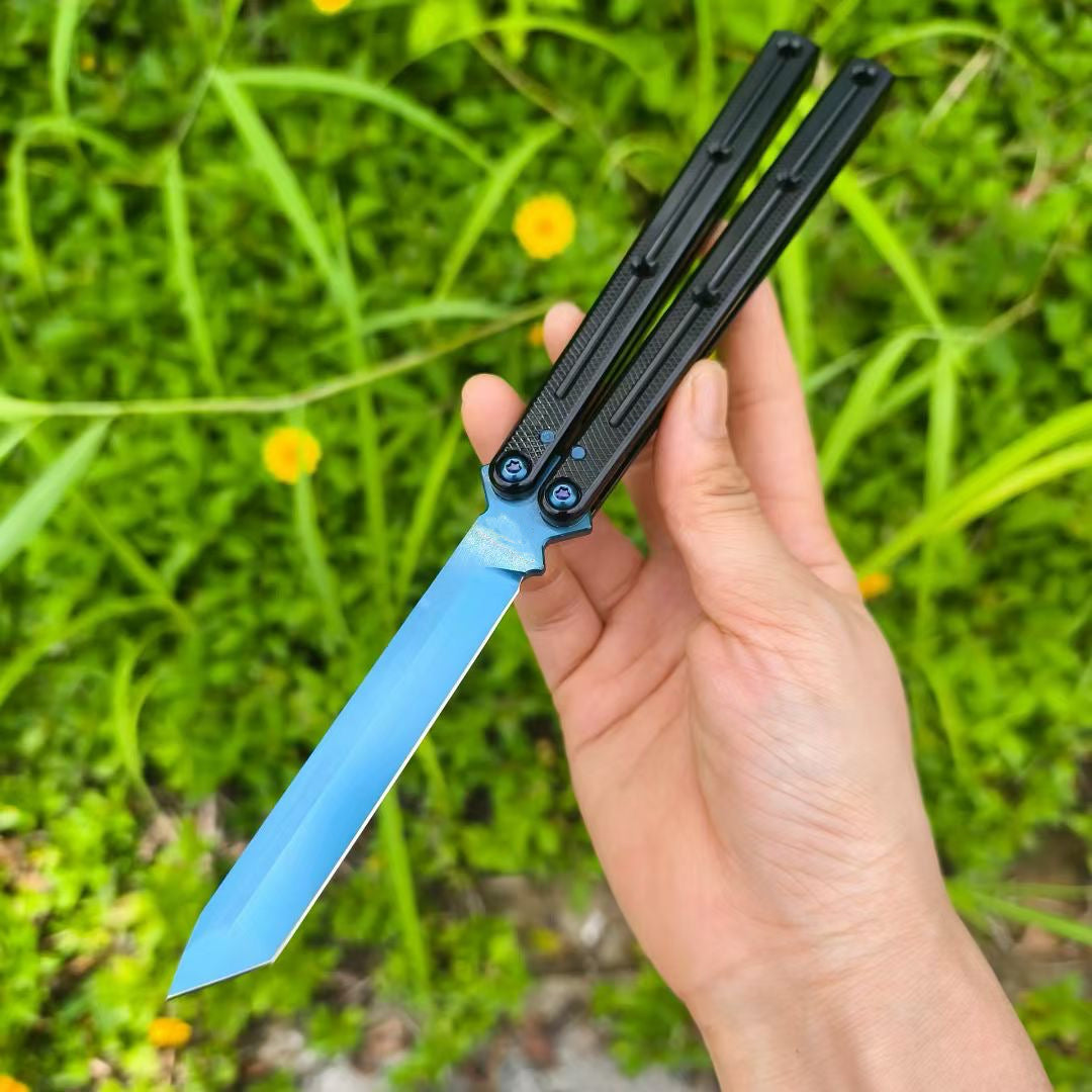 New Baliplus Krake Raken (Kraken) V2.5 Live Blade / False Edge Blade Balisong Clone