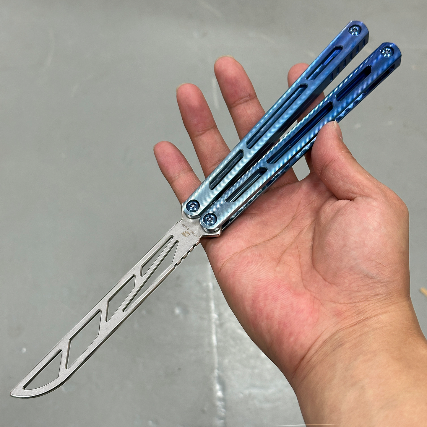 ARMED SHARK Tsunami Balisong Clone Titanium Chanwich Handle