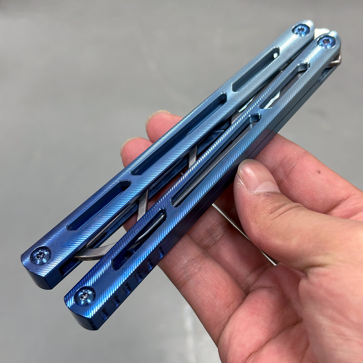 ARMED SHARK Tsunami Balisong Clone Titanium Chanwich Handle
