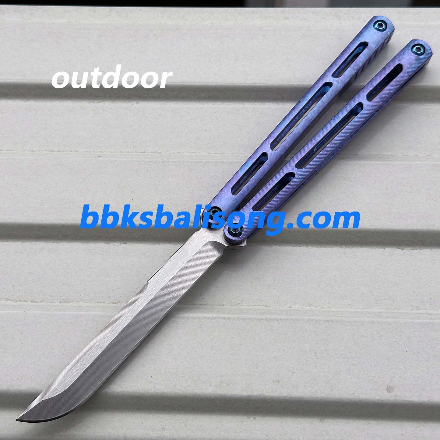Baliplus Tsunami V4 Balisong Clone Titanium Ice Crystal Handle