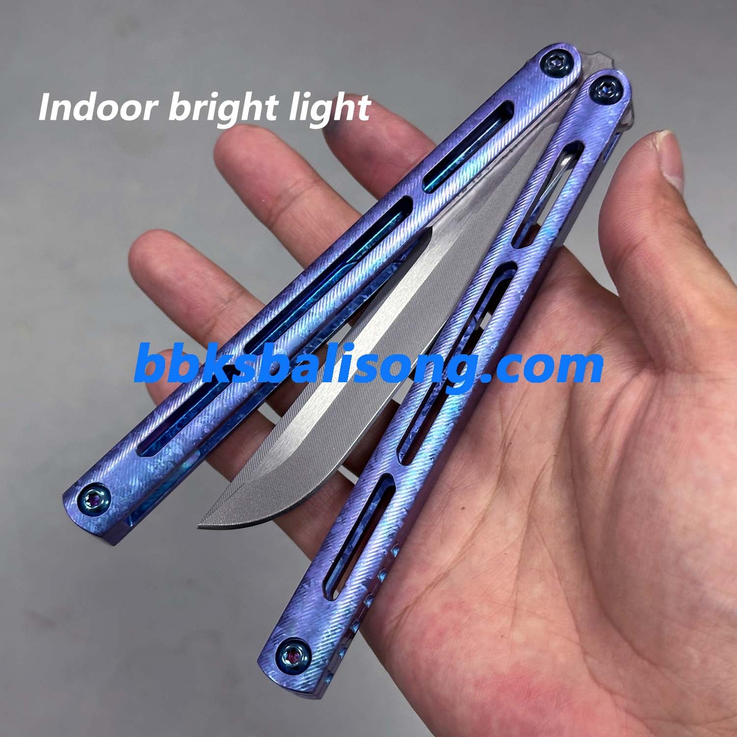 Baliplus Tsunami V4 Balisong Clone Titanium Ice Crystal Handle