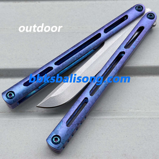 Baliplus Tsunami V4 Balisong Clone Titanium Ice Crystal Handle
