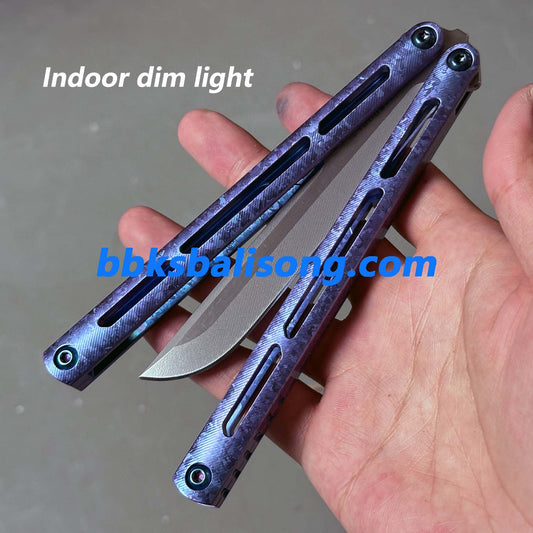 Baliplus Tsunami V4 Balisong Clone Titanium Ice Crystal Handle