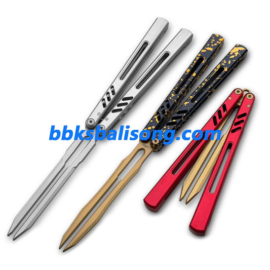 Banshu 8801 Balisong Tuning Fork Blade 7075 Aluminum Handle Bushings System