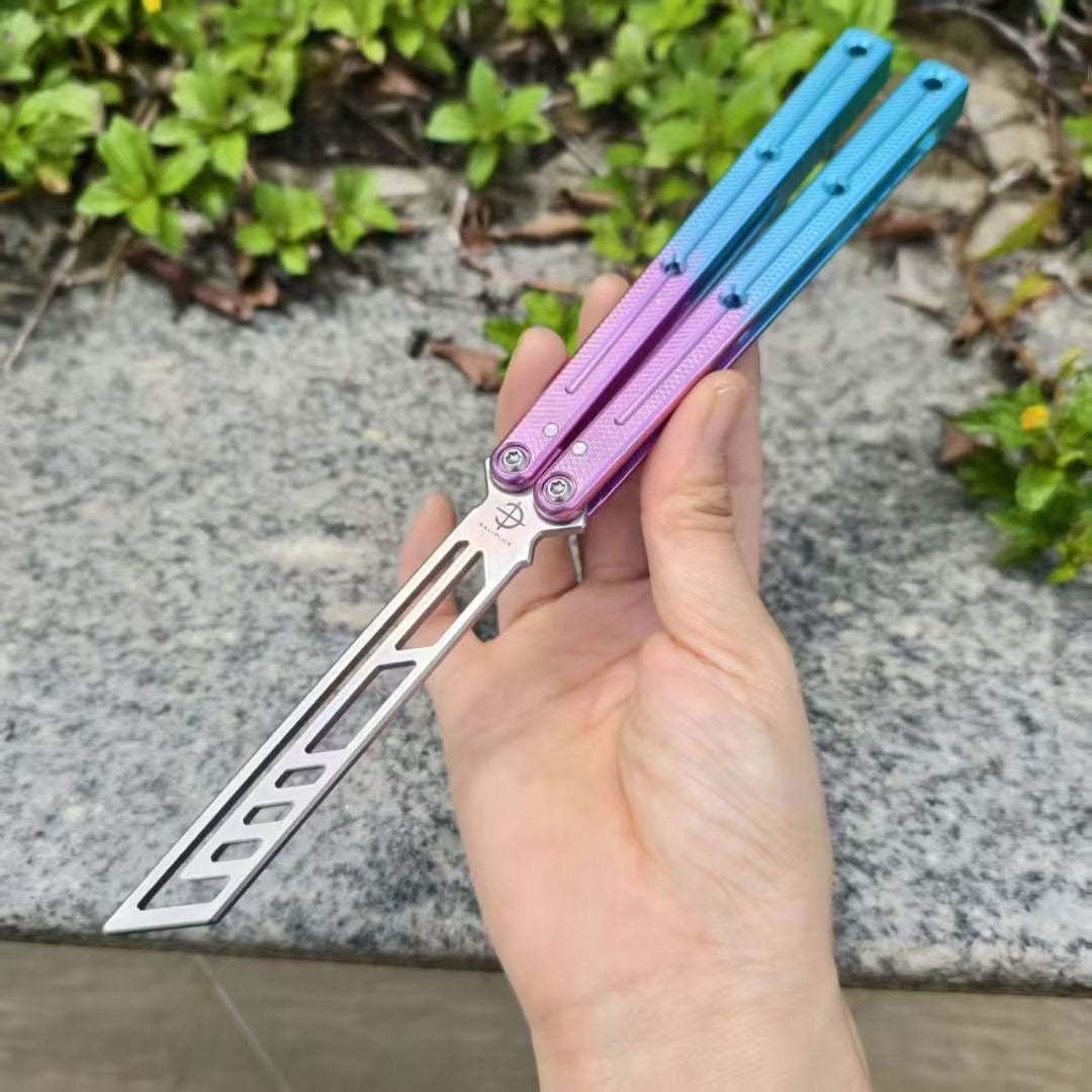 Baliplus Speed Channel Krake Raken (Kraken) V3 Balisong Trainer Clone Glossy Handle