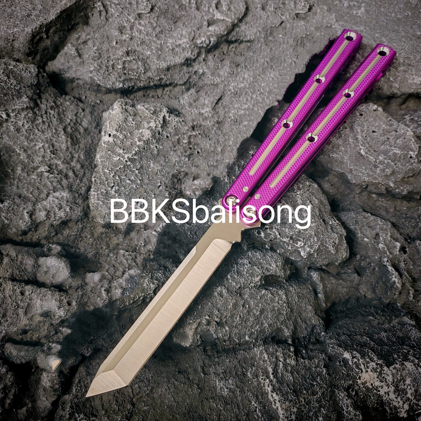 New Baliplus Krake Raken (Kraken) V3 Live Blade / False Edge Blade Balisong Clone