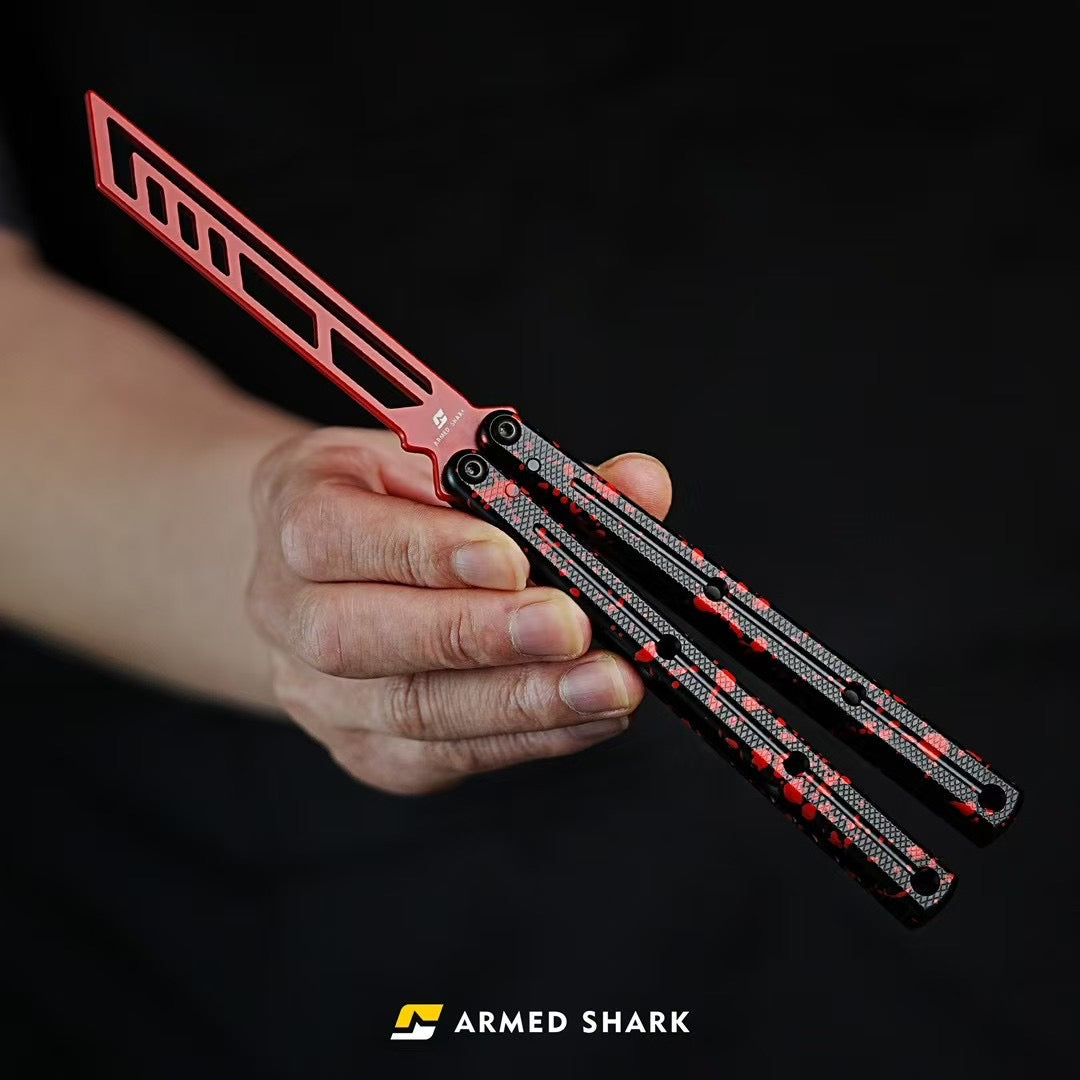 ARMED SHARK Krake Raken (Kraken) V3 Balisong Clone 7075 Aluminum Handle