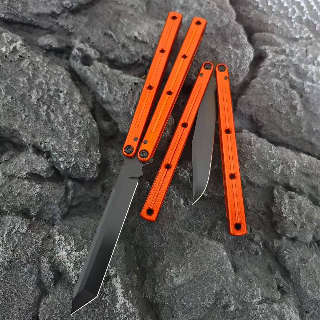 New Baliplus Krake Raken (Kraken) V3 Live Blade / False Edge Blade Balisong Clone