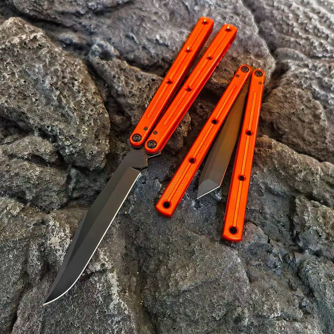 New Baliplus Krake Raken (Kraken) V3 Live Blade / False Edge Blade Balisong Clone