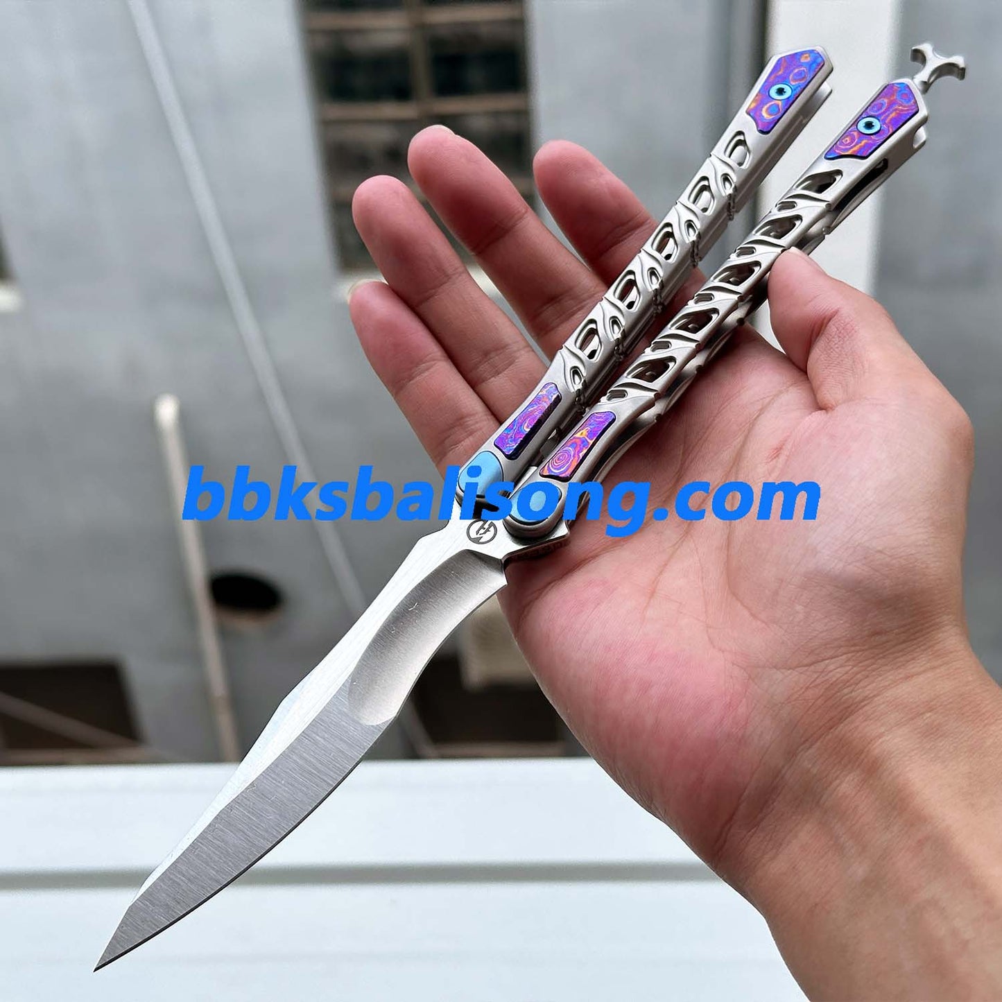 Maxace Skeleton II Balisong M390 Steel Blade Titanium Handles