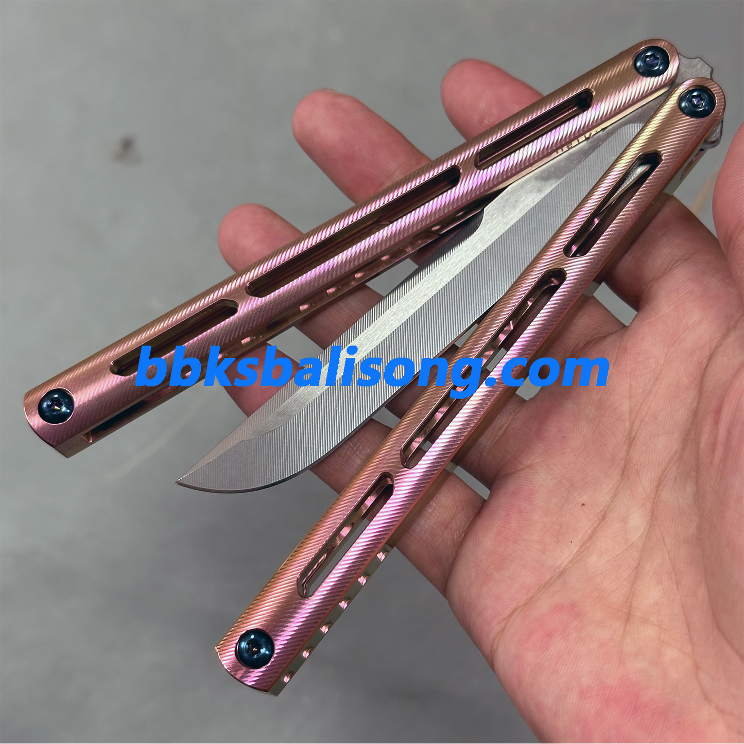 New Baliplus Tsunami V4 Balisong Clone Titanium Handle Bushings System