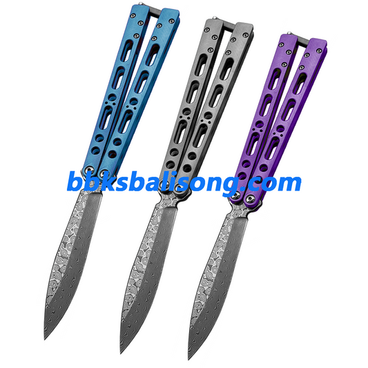 TheOne EX-10 Balisong Clone Titanium Sandwich Handle