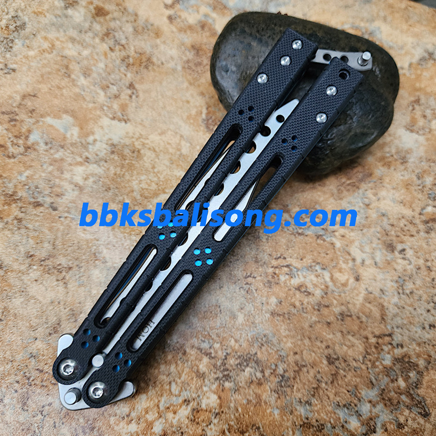 Theone HOM Basilisk Balisong Clone G10 Patch+Titanium Lining Handle