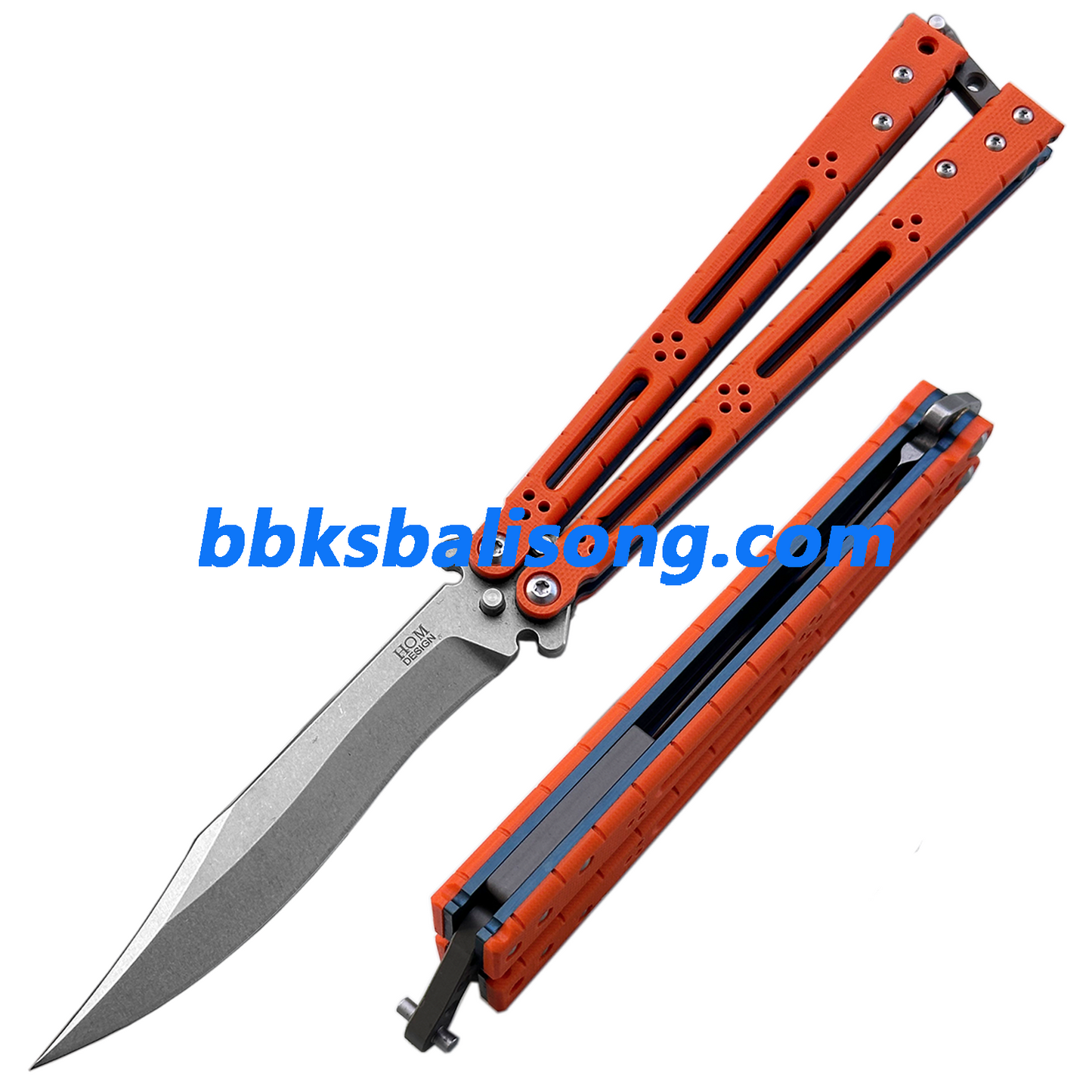 Theone HOM Basilisk Balisong Clone G10 Patch+Titanium Lining Handle