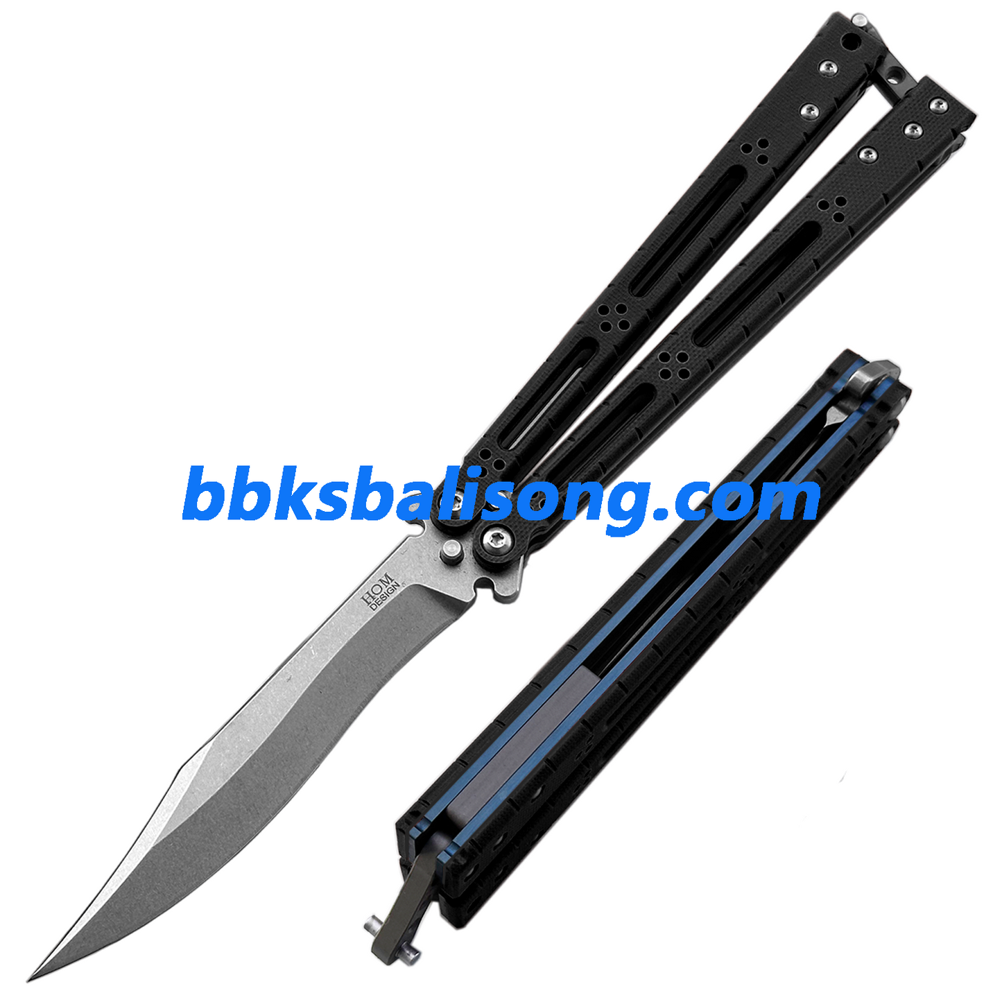 Theone HOM Basilisk Balisong Clone G10 Patch+Titanium Lining Handle