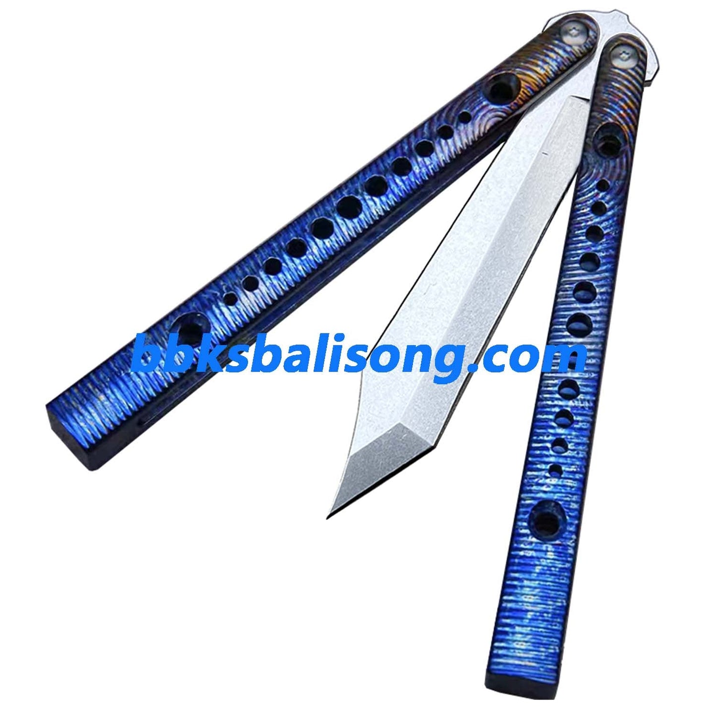 Theone Squiggle Ripple Replicant Balisong Clone Titanium Handle