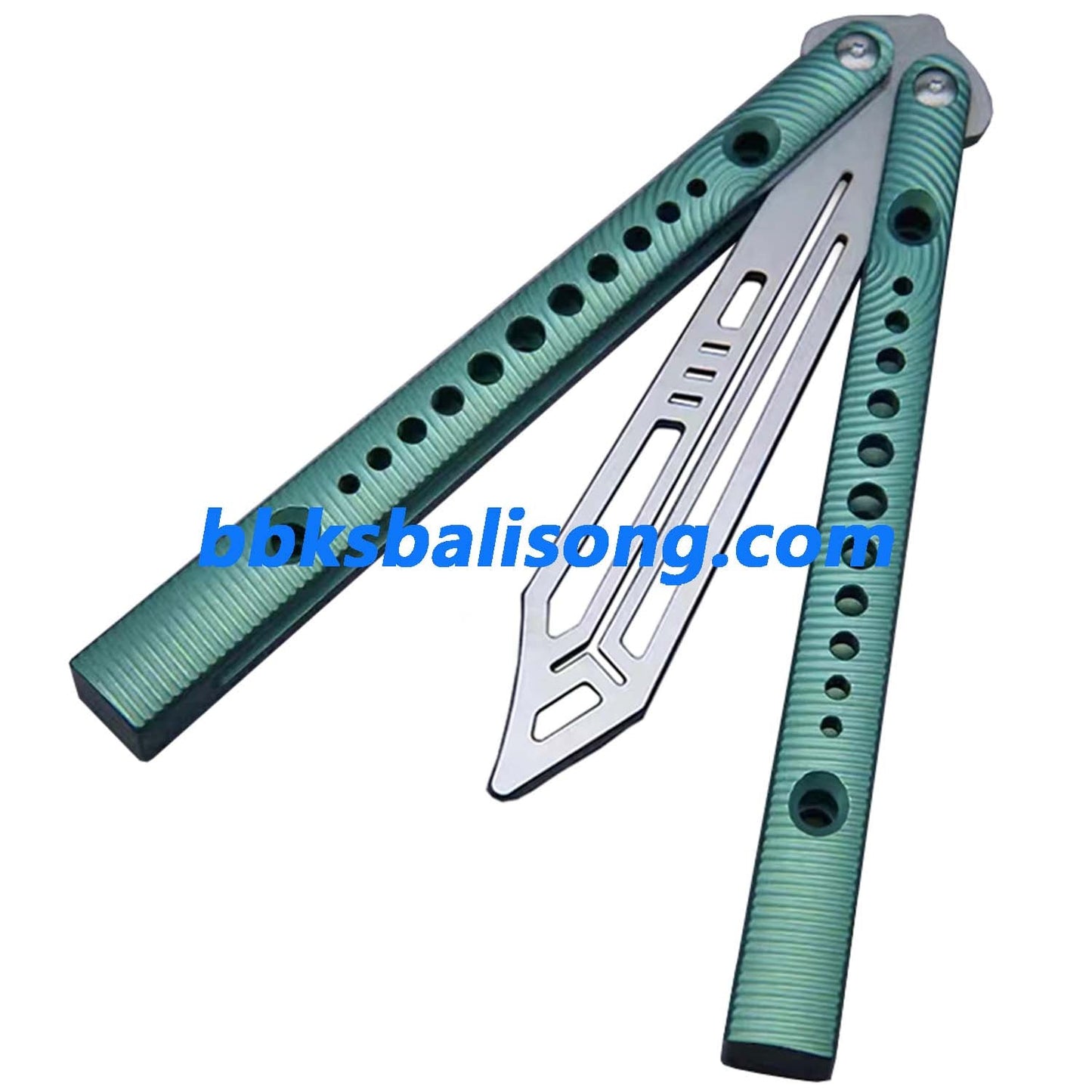 Theone Squiggle Ripple Replicant Balisong Clone Titanium Handle