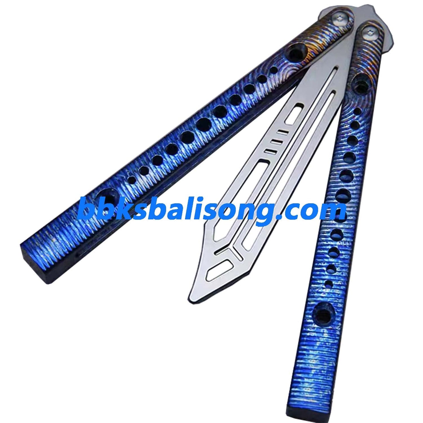 Theone Squiggle Ripple Replicant Balisong Clone Titanium Handle