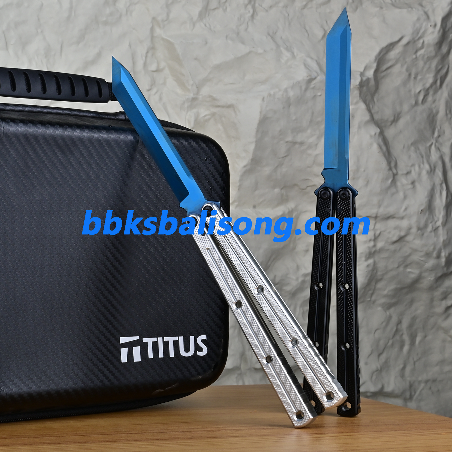 Titus Kraken V3 Balisong Clone 7075 Aluminum False Edge Blade