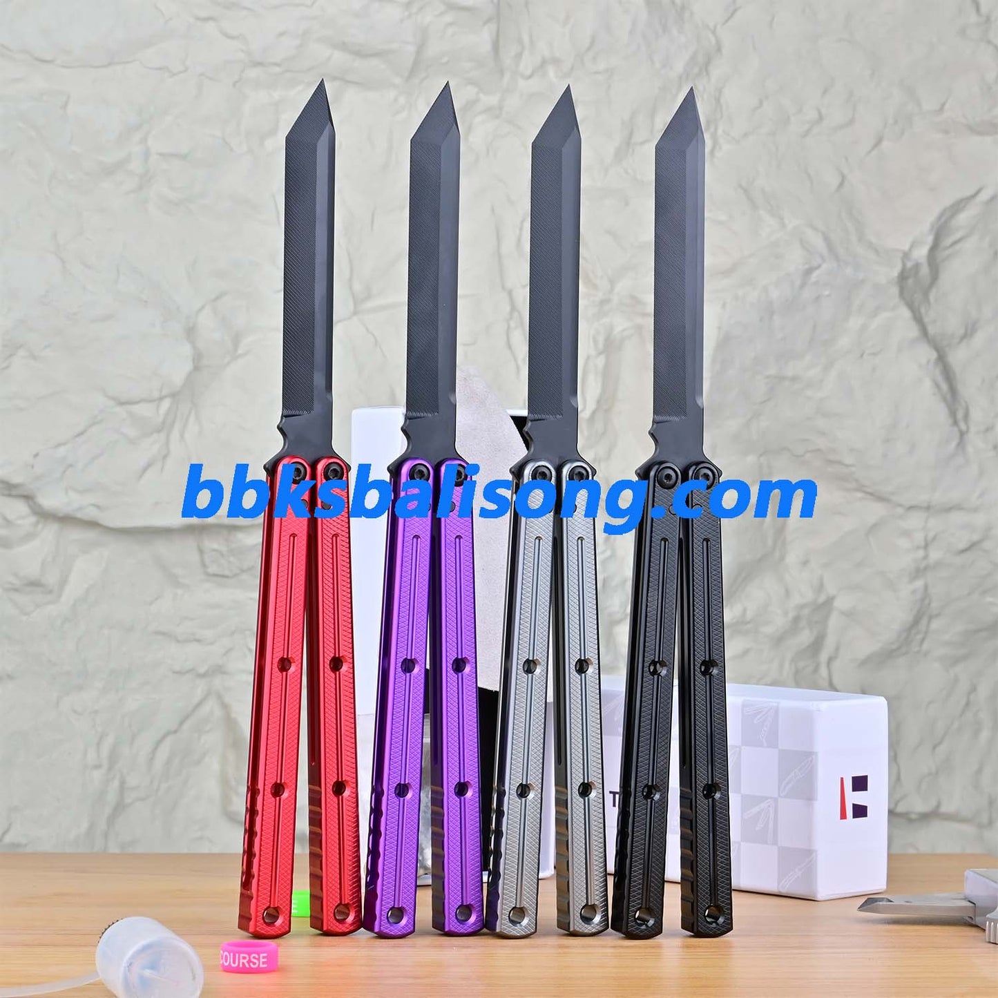 Titus Kraken V3 Balisong Clone 7075 Aluminum False Edge Blade