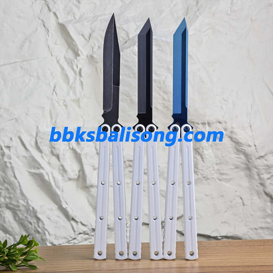 Titus Kraken V3 Balisong Clone Ceramic Coating Handle Sapphire Blade