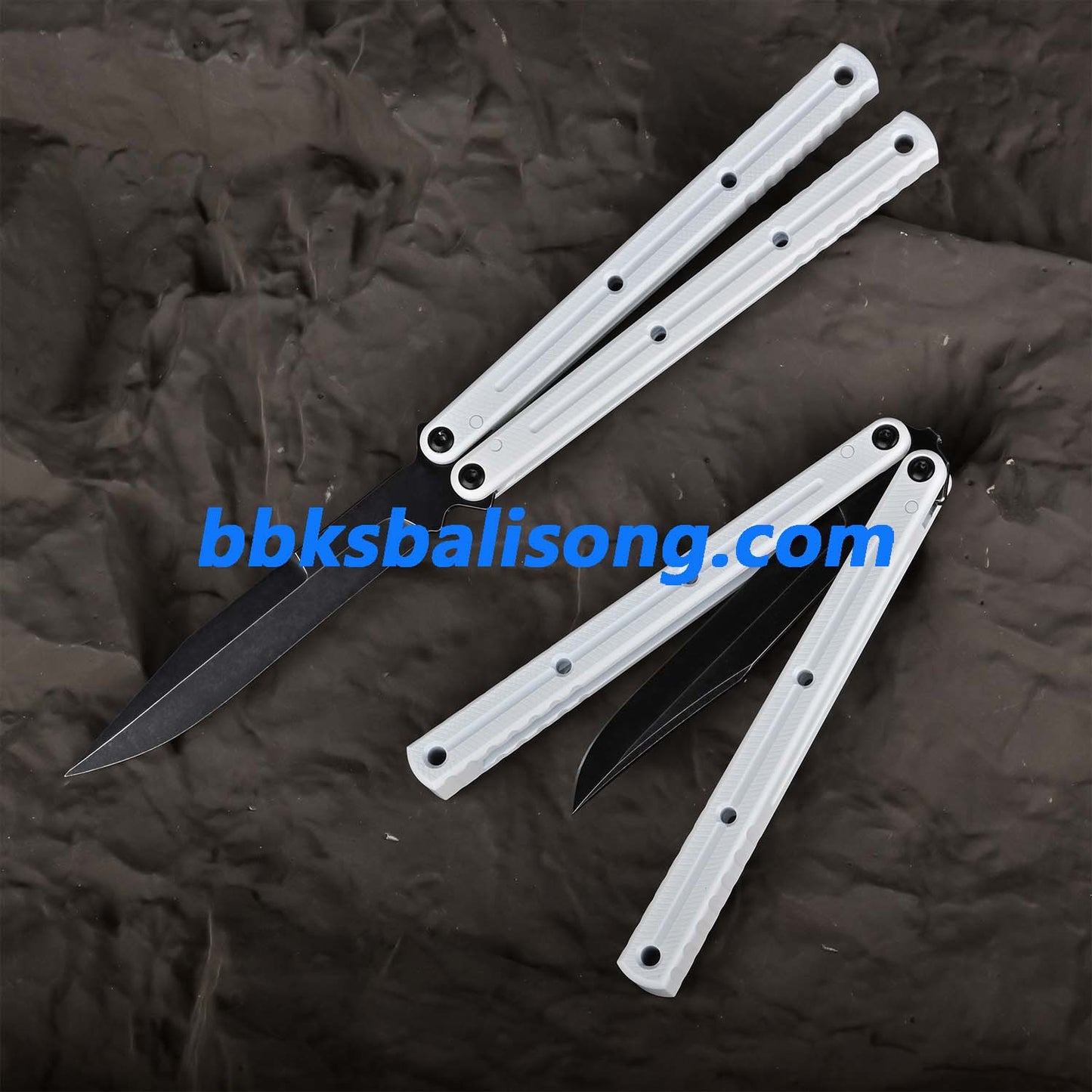 Titus Kraken V3 Balisong Clone Sapphire Blade 7075 Channel Handle