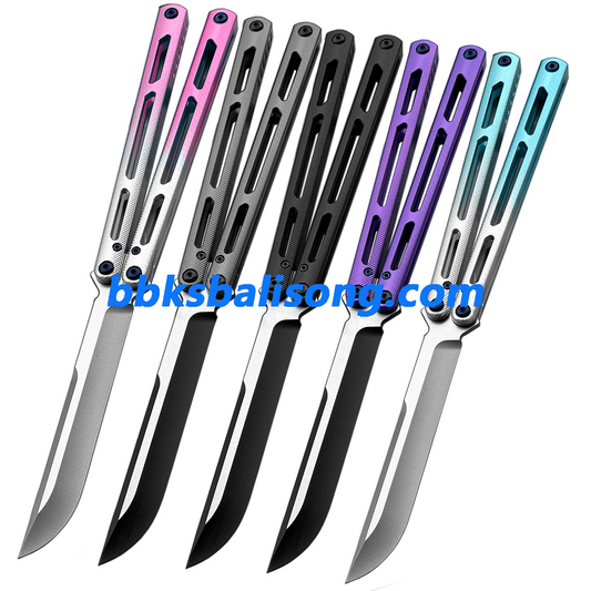Titus Tsunami V4 Clone Balisong Trainer 7075 Aluminum Handle Bushing System
