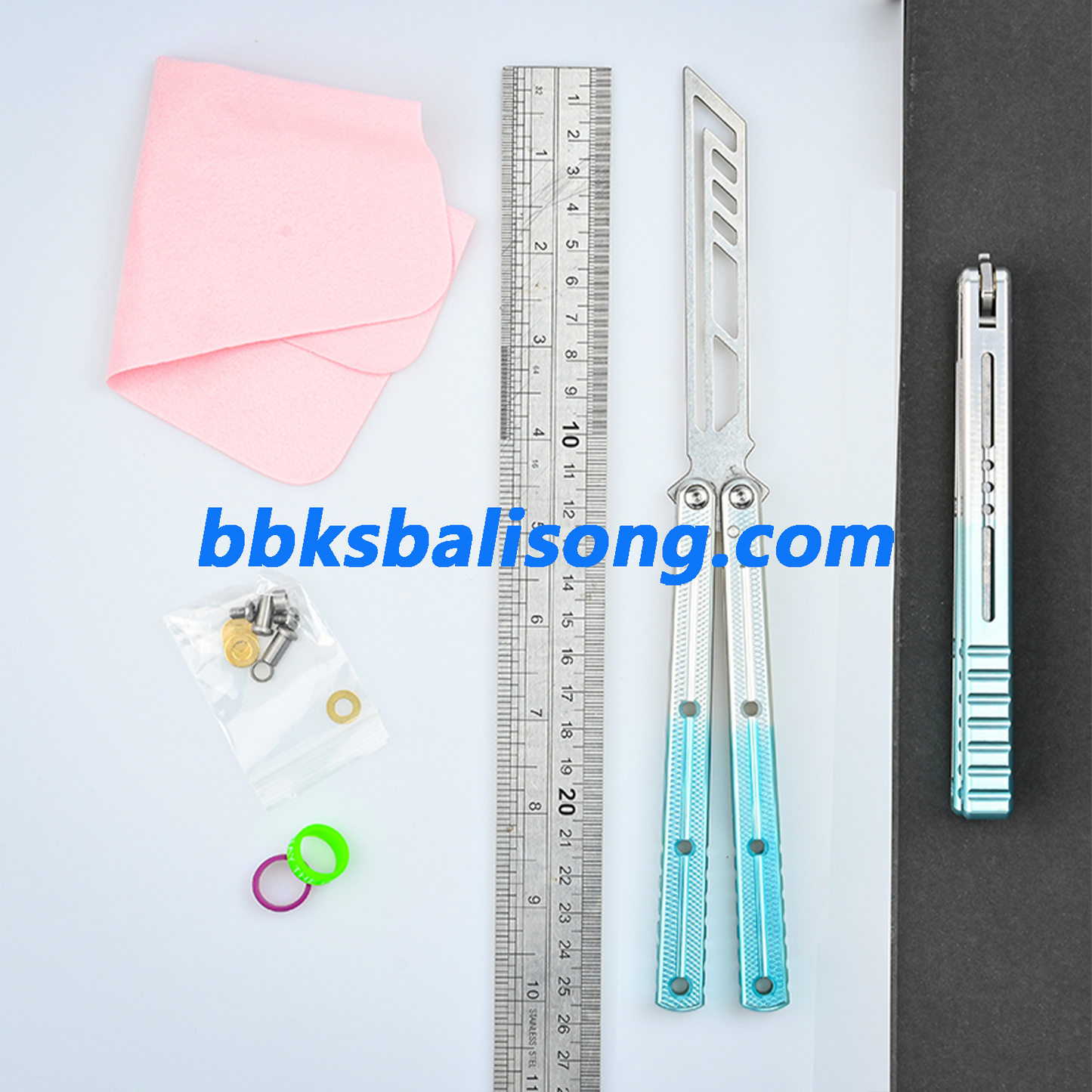 Titus Flow Channel Kraken V3 Balisong Clone 7075 Alunium Glossy Handle