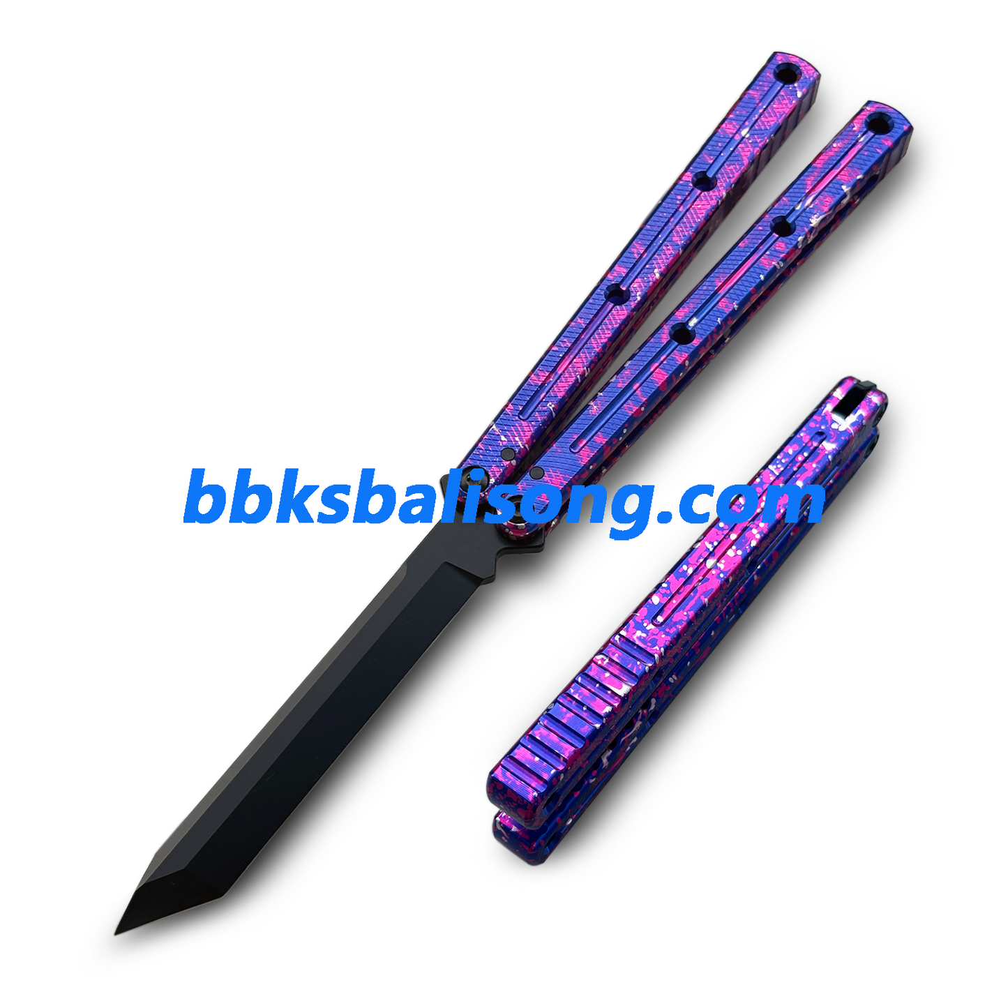 Titus Kraken V3 Balisong Clone 7075 Aluminum False Edge Blade