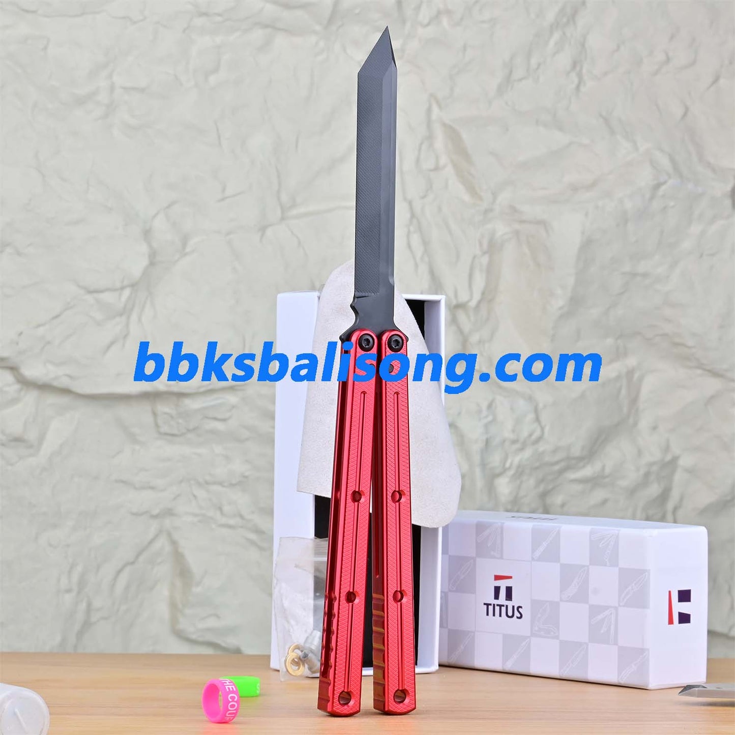 Titus Kraken V3 Balisong Clone 7075 Aluminum False Edge Blade