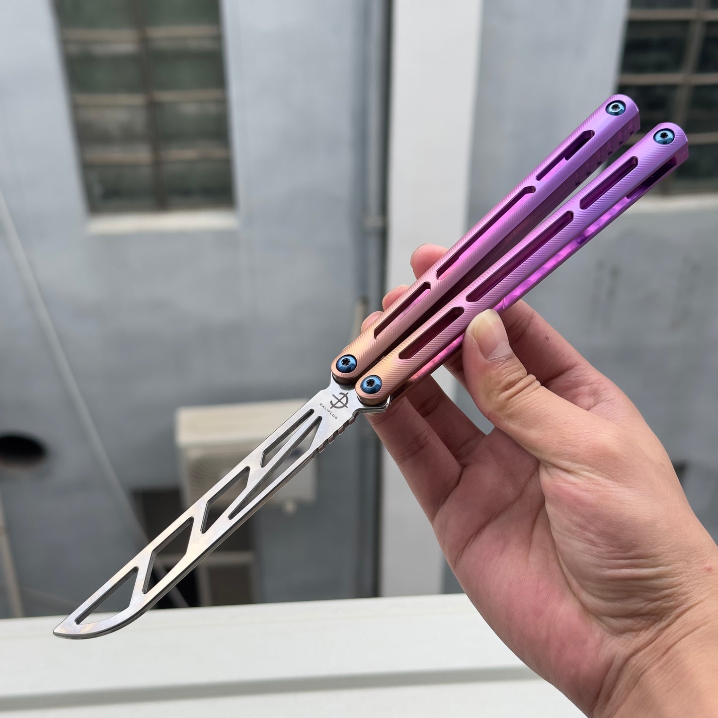 New Baliplus Tsunami V4 Balisong Clone Titanium Handle Bushings System
