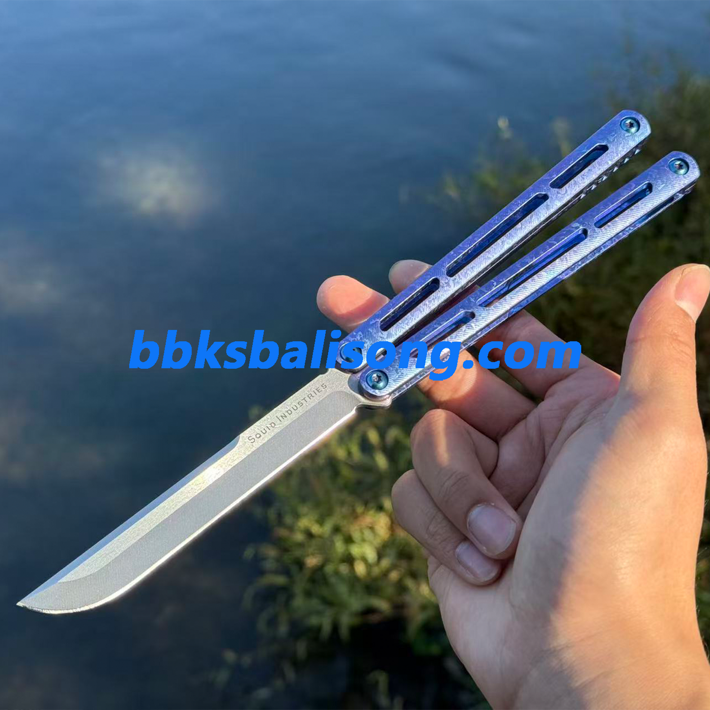 Baliplus Tsunami V4 Balisong Clone Titanium Ice Crystal Handle