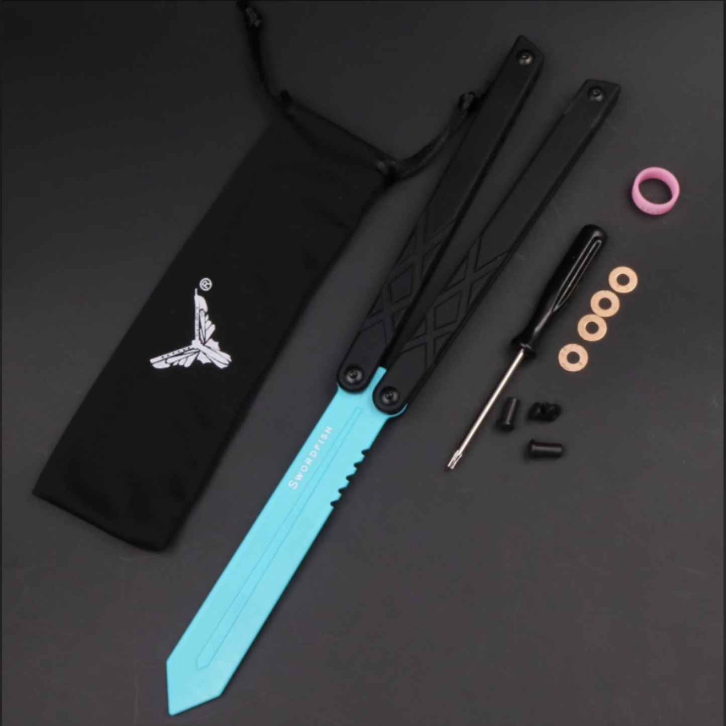XDYY G10 Swordfish Balisong Clone G10 handle G10 blade Bushing System
