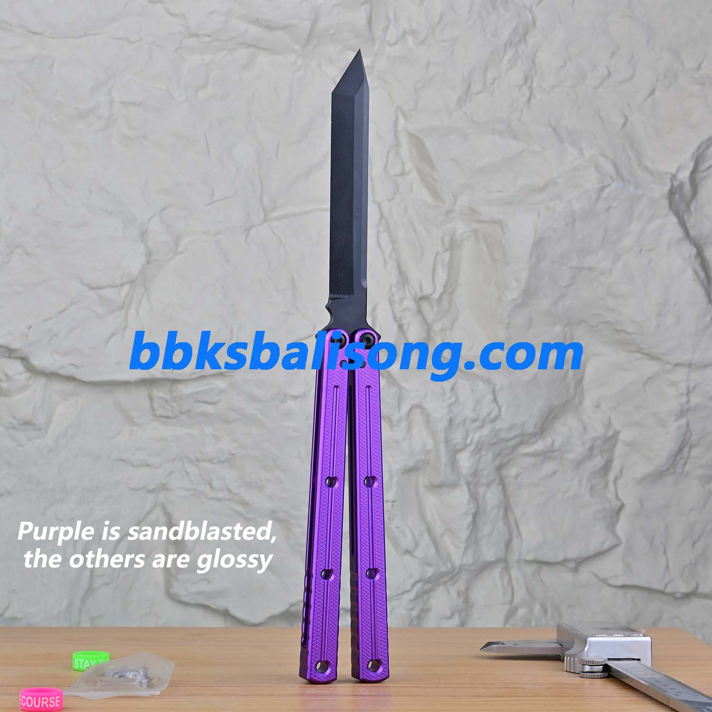 Titus Kraken V3 Balisong Clone 7075 Aluminum False Edge Blade