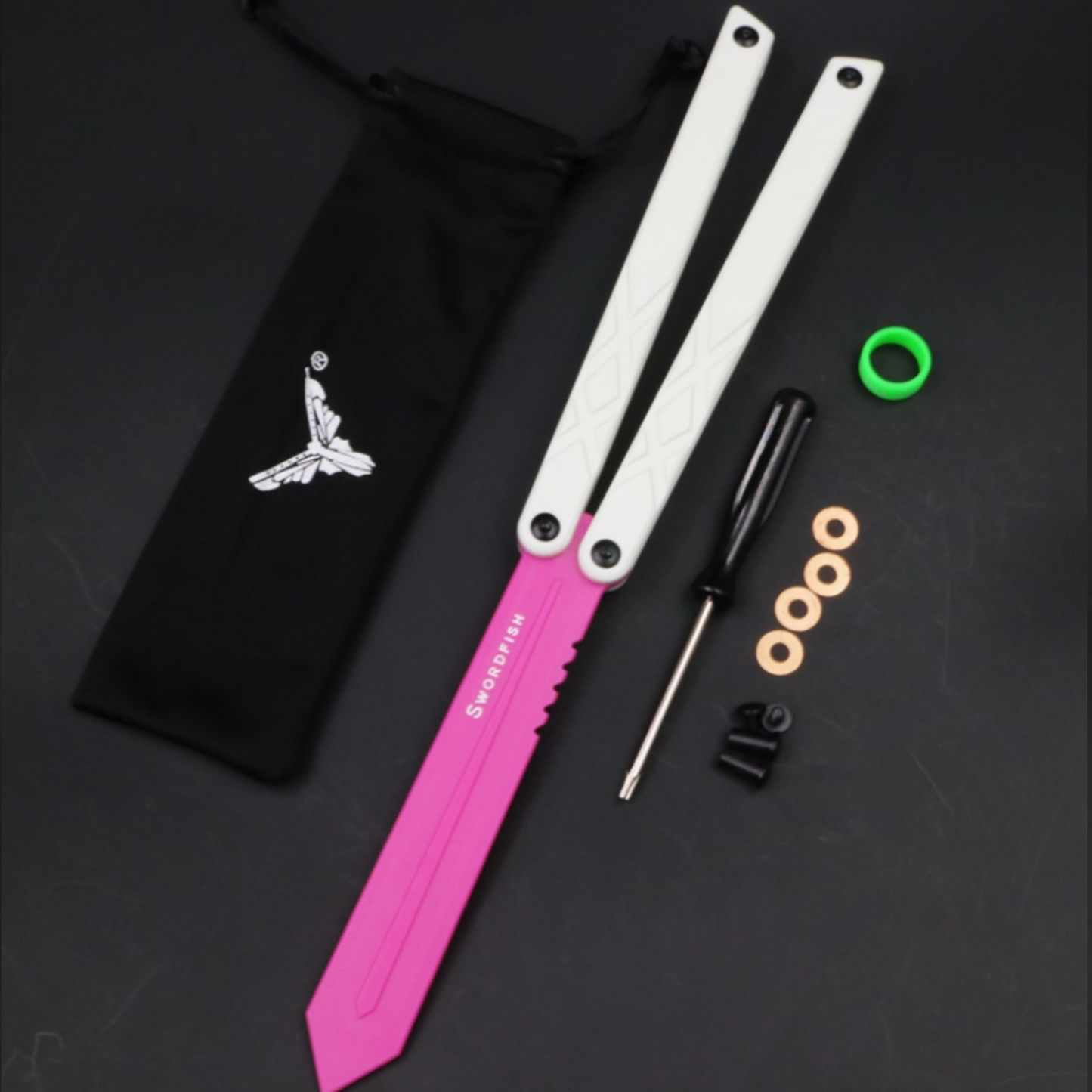 XDYY G10 Swordfish Balisong Clone G10 handle G10 blade Bushing System