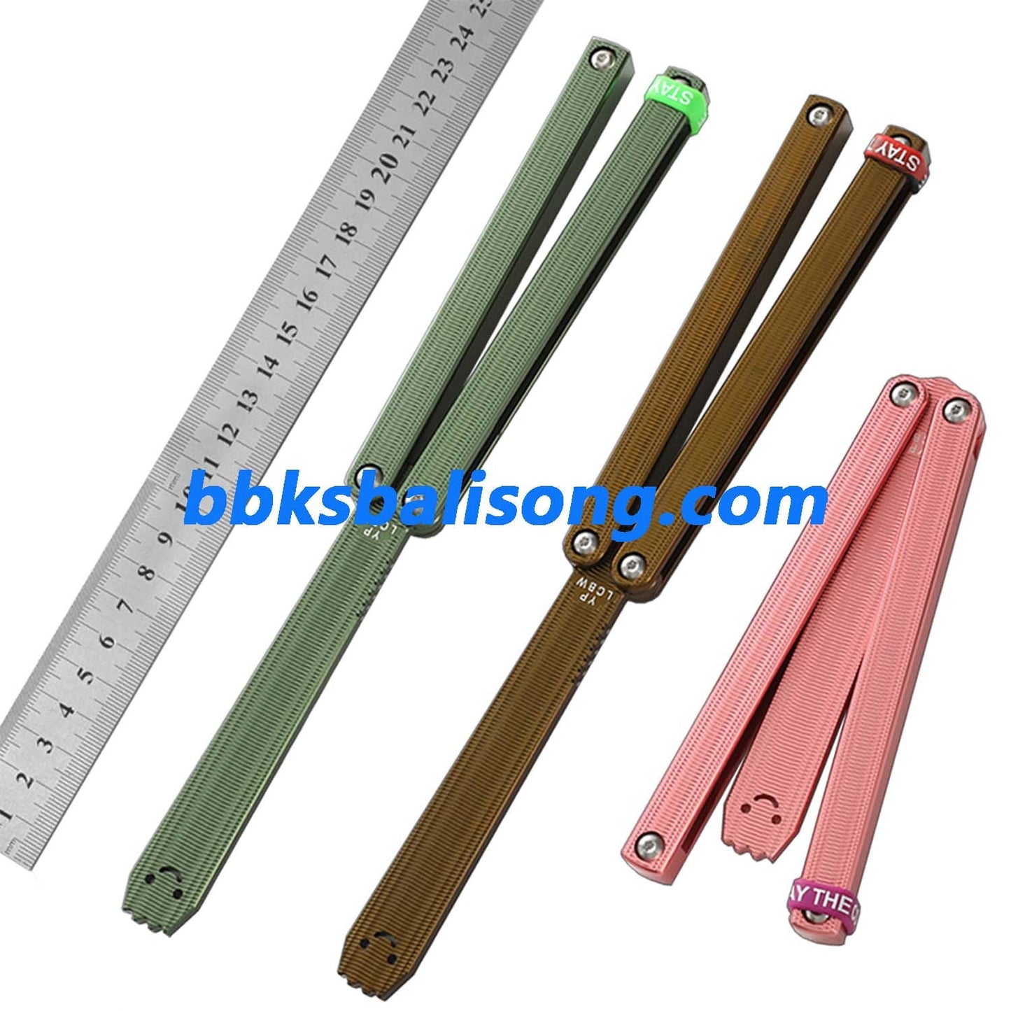 New Yuppie Squiddy-AL Balisong Clone 7075 Aluminum Glossy Handle