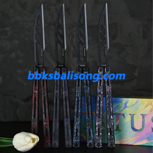 Titus Egrets Original Balisong Trainer G10+7075 Aluminum Handle