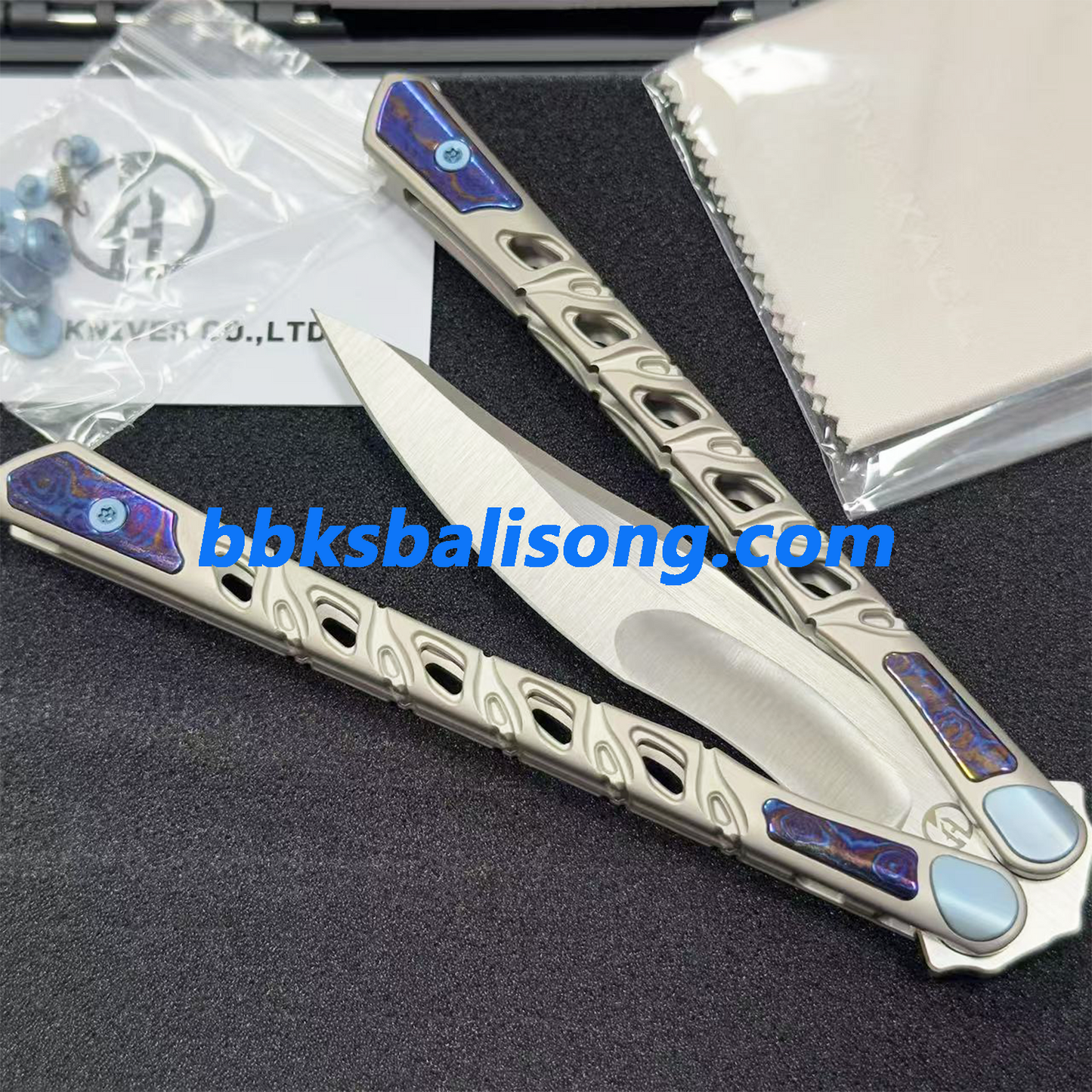 Maxace Skeleton II Balisong M390 Steel Blade Titanium Handles