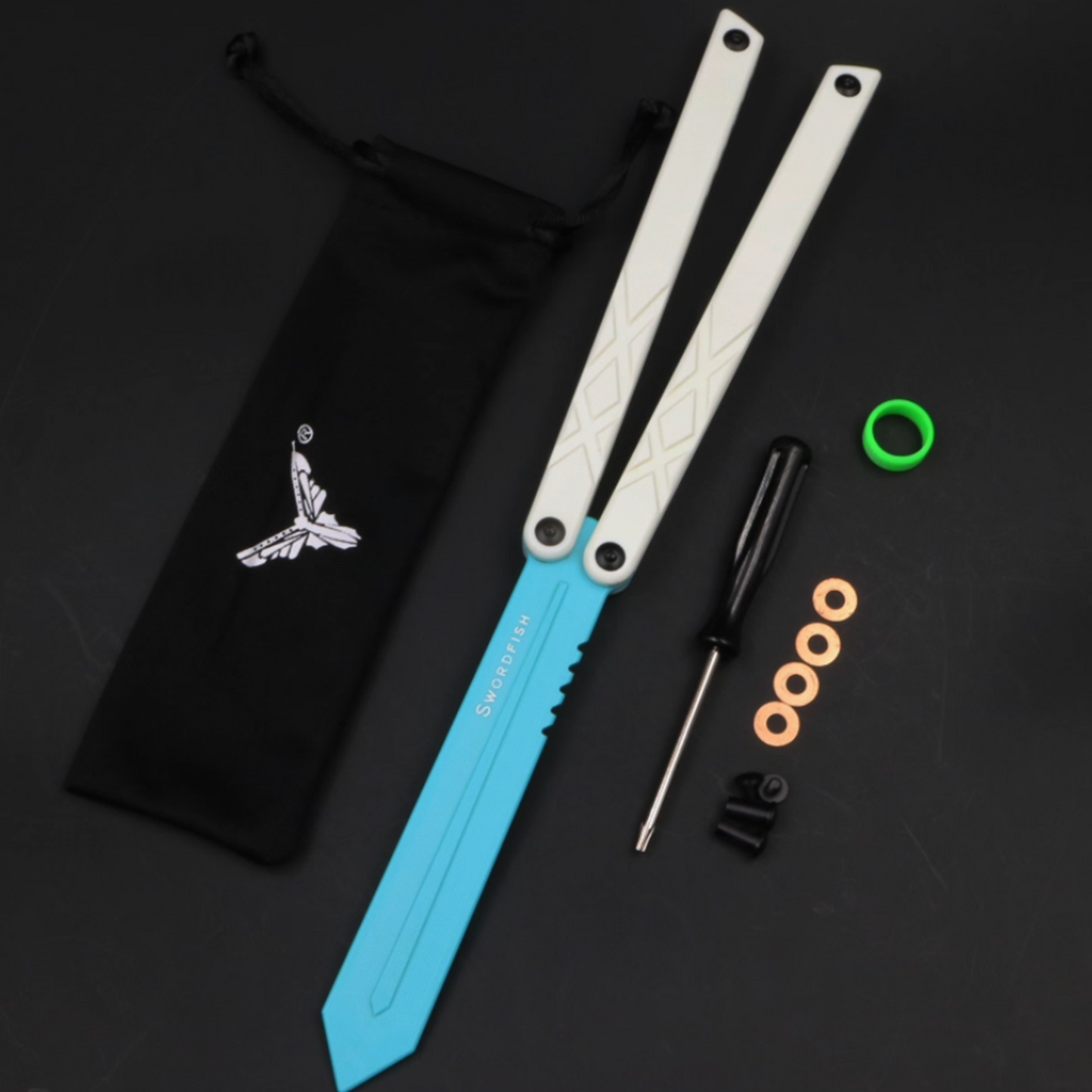 XDYY G10 Swordfish Balisong Clone G10 handle G10 blade Bushing System