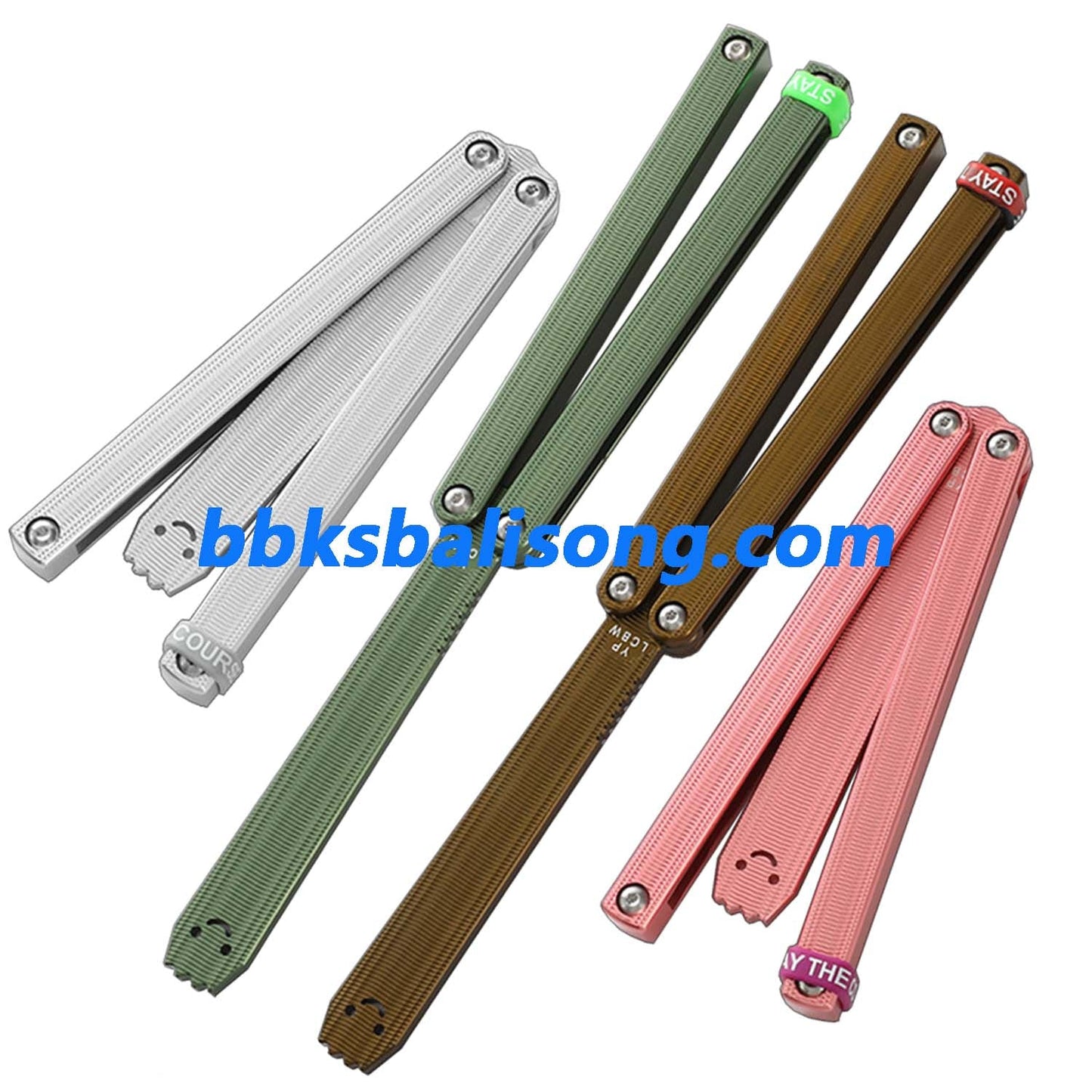 New Yuppie Squiddy-AL Balisong Clone 7075 Aluminum Glossy Handle