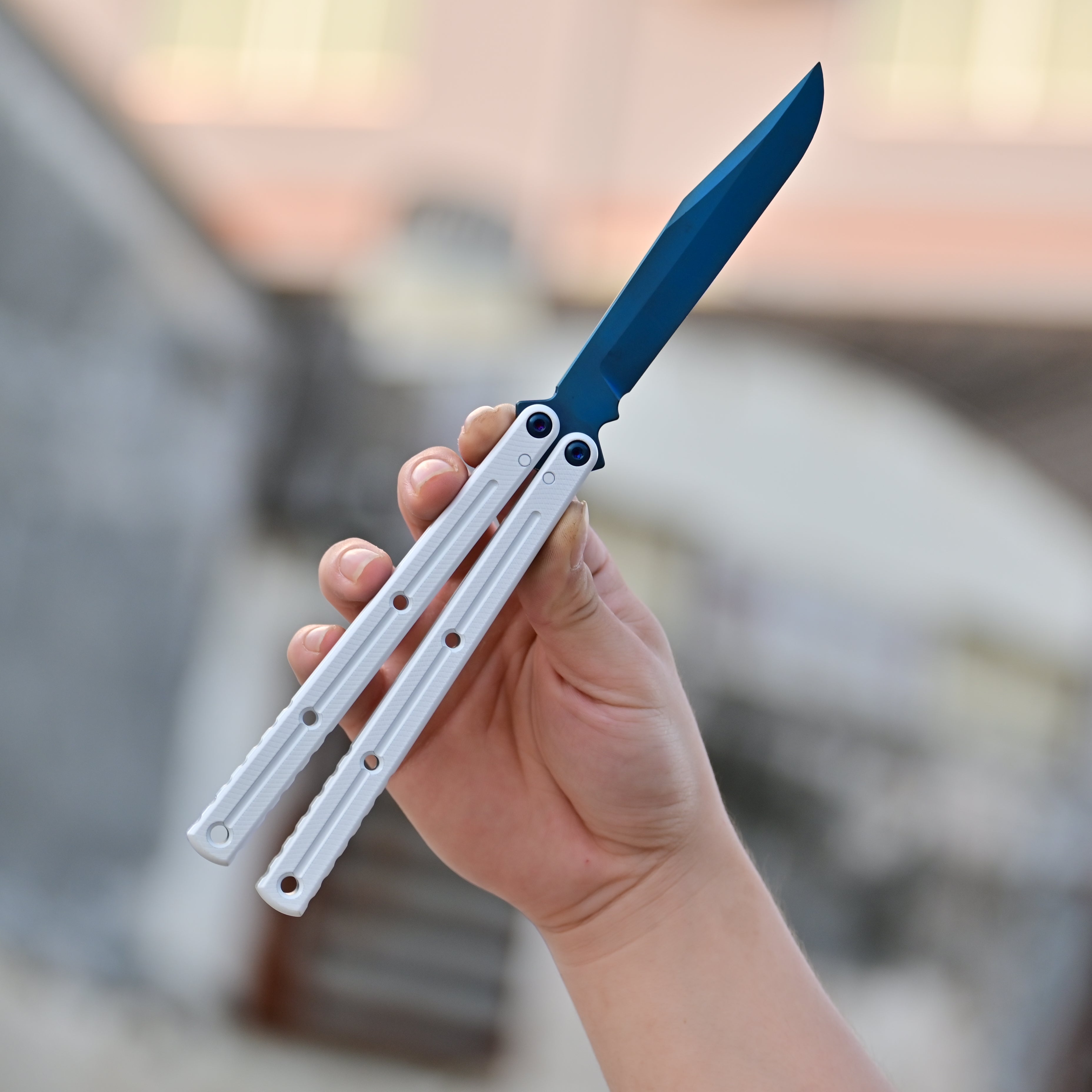 Titus Kraken V3 Balisong Clone Ceramic Coating Handle Sapphire