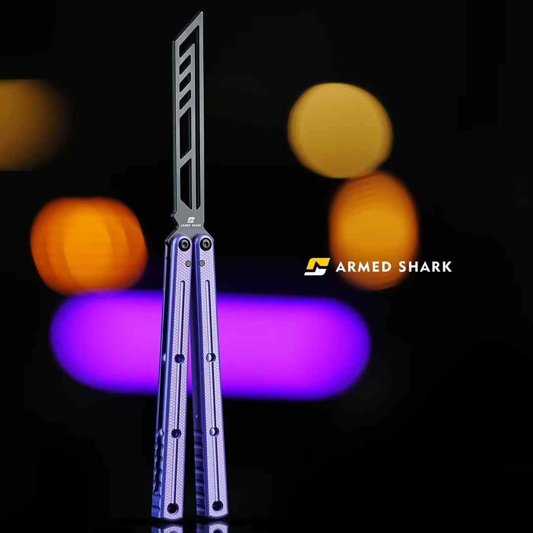 ARMED SHARK Krake Raken (Kraken) V3 Balisong Clone 7075 Aluminum Handle