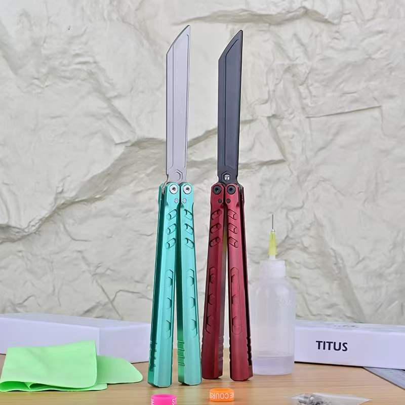 Titus Hex Balisong Clone 7075 Aluminum Handle Bushings System