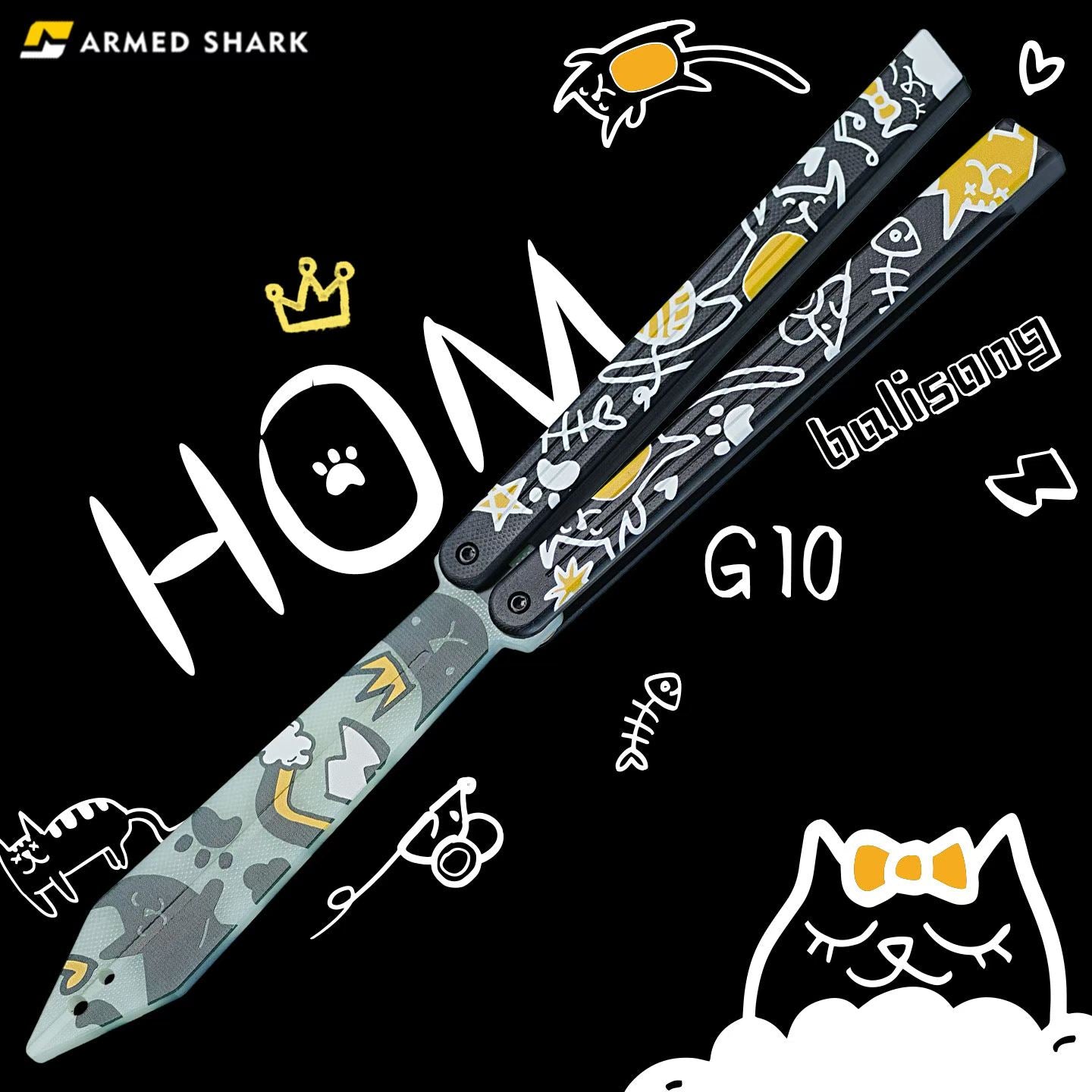 ARMED SHARK HOM G10ST Balisong Trainer Clone