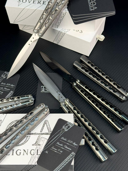 TOA DS-1 Authentic Balisong Titanium Handle SLD Steel Blade