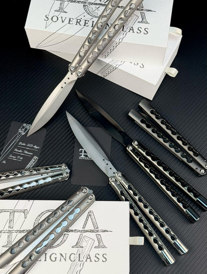 TOA DS-1 Authentic Balisong Titanium Handle SLD Steel Blade