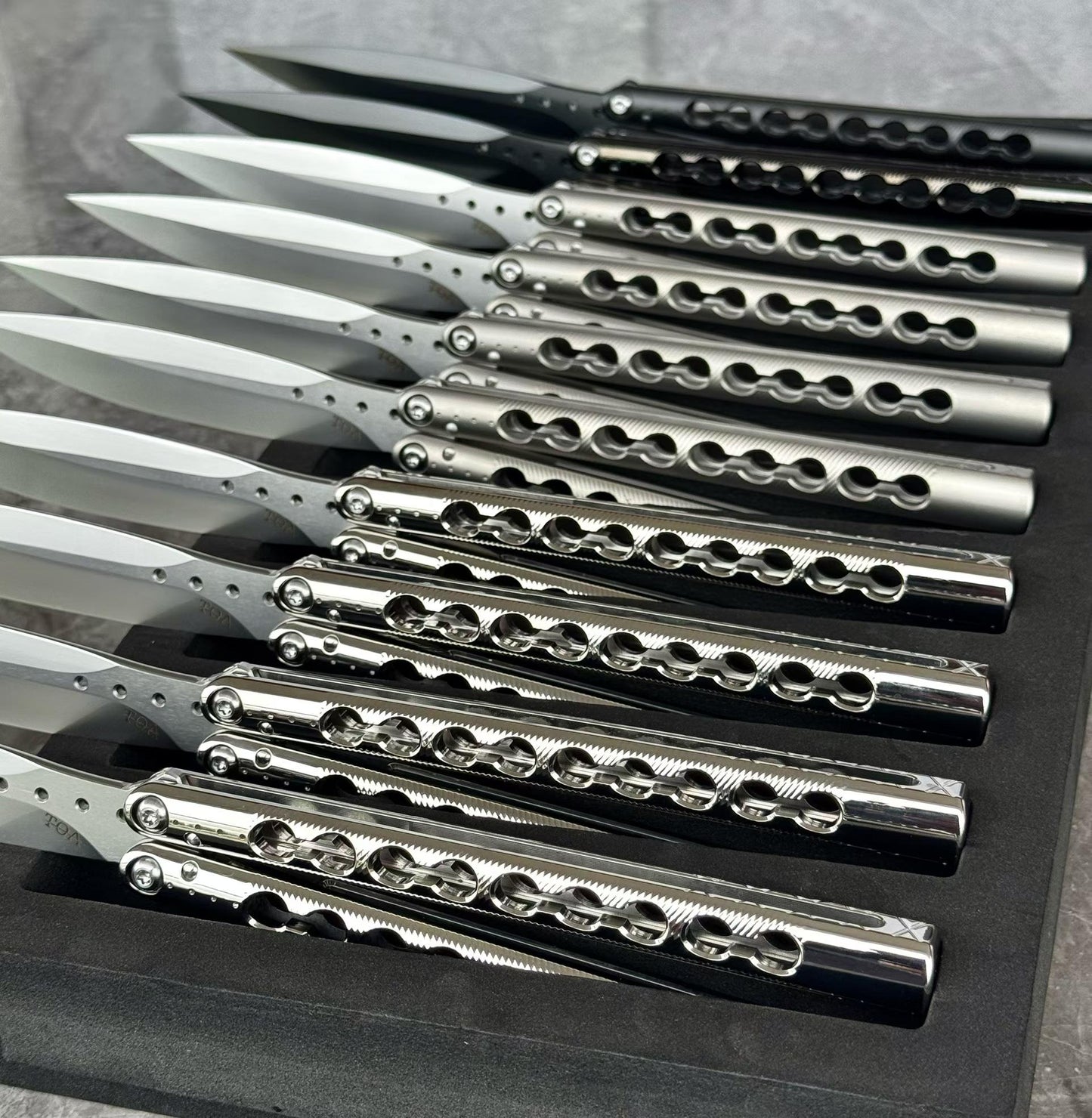 TOA DS-1 Authentic Balisong Titanium Handle SLD Steel Blade