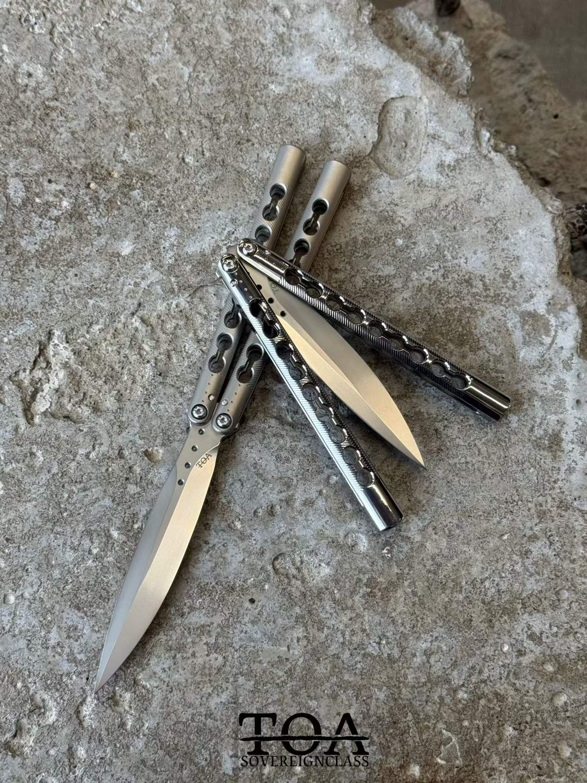 TOA DS-1 Authentic Balisong Titanium Handle SLD Steel Blade