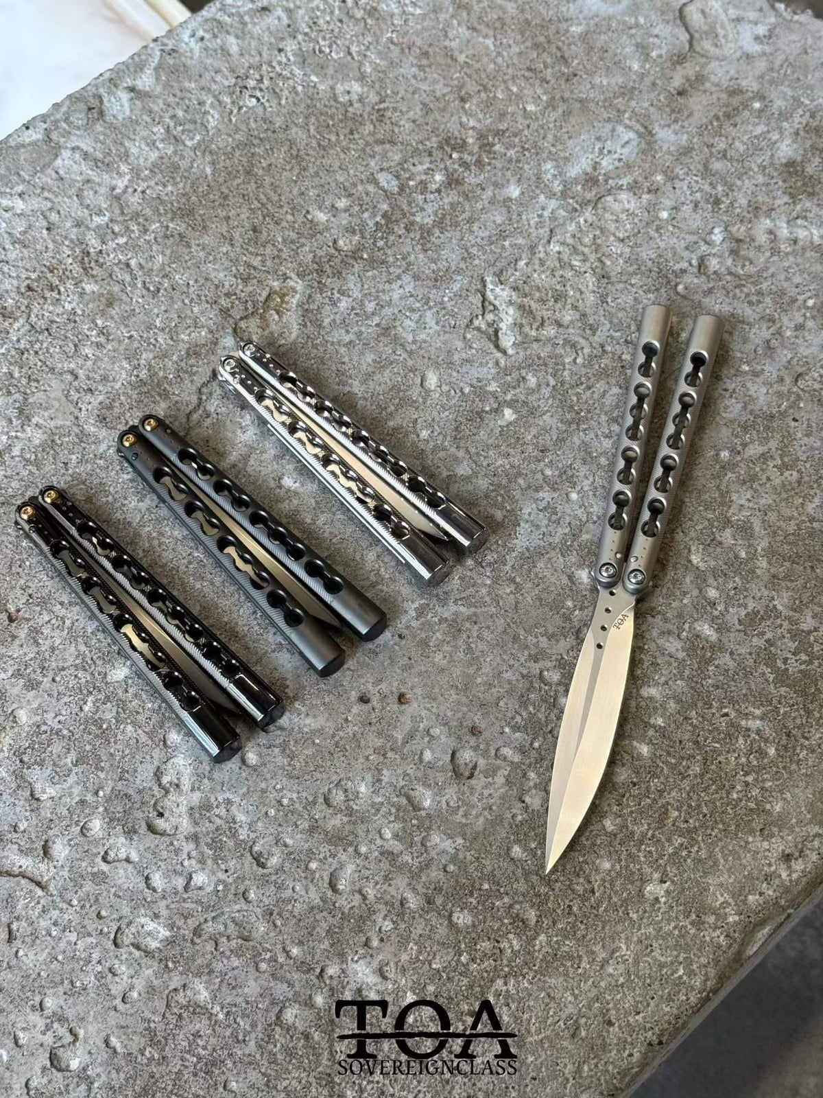 TOA DS-1 Authentic Balisong Titanium Handle SLD Steel Blade